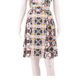 WHITE STUFF Womens Fit & Flare Dress Blue Floral Short Sleeve Knee Length UK 10