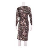 LAURA ASHLEY Womens Bodycon Dress Brown Viscose Animal Print Midi UK 10