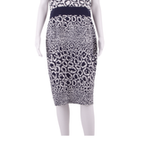 JAEGER Womens Pencil Dress White Animal Print Sleeveless Knee Length UK 14