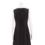MONSOON Womens A-Line Dress Black Linen Sleeveless Knee Length UK 12