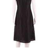 MONSOON Womens A-Line Dress Black Linen Sleeveless Knee Length UK 12
