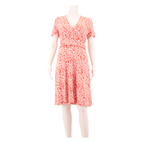 HOBBS LONDON Womens Fit & Flare Dress Red Viscose Floral Knee Length UK 12