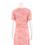 HOBBS LONDON Womens Fit & Flare Dress Red Viscose Floral Knee Length UK 12