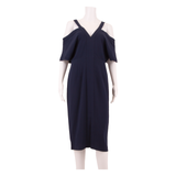 WHISTLES Womens Sheath Dress Blue Short Sleeve Midi UK 10