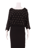 PHASE EIGHT All Over Star Print Womens Pencil Dress Black Viscose UK 12