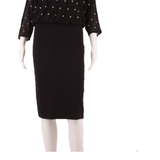 PHASE EIGHT All Over Star Print Womens Pencil Dress Black Viscose UK 12