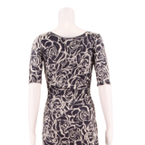 REISS Lace Womens Bodycon Dress Blue Floral Short Sleeve Knee Length UK 10