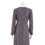 CREW CLOTHING Womens A-Line Dress Black Viscose Floral Knee Length UK 12
