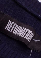 REFORMATION Womens Shift Dress Blue Long Sleeve Knee Length M