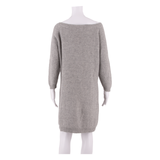 GANNI Womens Jumper Dress Grey Knit Wool Knee Length M