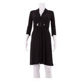 PHASE EIGHT Womens Fit & Flare Dress Beige Viscose Long Sleeve Knee Length UK 8