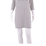 GANNI Womens Shift Dress White Striped Long Sleeve Knee Length S