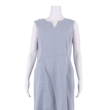 GANNI Womens A-Line Dress Blue Sleeveless Knee Length UK 14