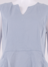 GANNI Womens A-Line Dress Blue Sleeveless Knee Length UK 14