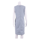 GANNI Womens A-Line Dress Blue Sleeveless Knee Length UK 14
