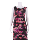 COAST Occasion Wear Womens Bodycon Dress Black Floral Knee Length UK 8