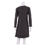 J.CREW All Over Star Print Womens Shift Dress Black Silk Knee Length XS