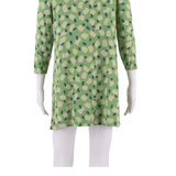 WHITE STUFF Womens Shift Dress Green Crazy Pattern Long Sleeve Short UK 10