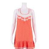 SUPERDRY Womens Mini Dress Orange Crazy Pattern Sleeveless Short S
