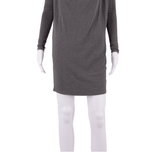 GANNI Womens Shift Dress Grey Long Sleeve Knee Length M