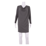 GANNI Womens Shift Dress Grey Long Sleeve Knee Length M