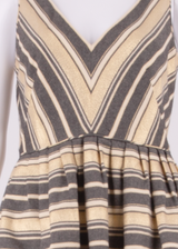 J.CREW Womens Skater Dress Gold Striped Sleeveless Short S