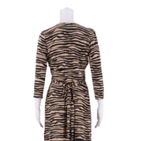HOBBS LONDON Womens Wrap Dress Brown Viscose Animal Print Knee Length UK 8