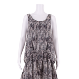 DKNY Womens Day Dress Grey Crazy Pattern Sleeveless Knee Length UK 10