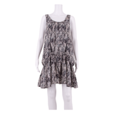 DKNY Womens Day Dress Grey Crazy Pattern Sleeveless Knee Length UK 10