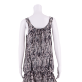 DKNY Womens Day Dress Grey Crazy Pattern Sleeveless Knee Length UK 10