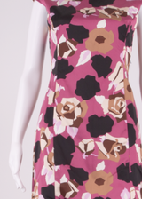 COAST Occasion Wear Womens Pencil Dress Pink Floral Sleeveless Knee Length UK 8