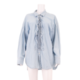 REPLAY Womens Shirt Dress Blue Long Sleeve Short S