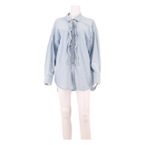 REPLAY Womens Shirt Dress Blue Long Sleeve Short S