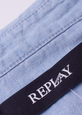 REPLAY Womens Shirt Dress Blue Long Sleeve Short S