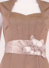 COAST Occasion Wear Womens Sheath Dress Brown Short Sleeve Midi UK 8