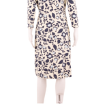 LANDS END Womens Day Dress Cream Floral Knee Length XS