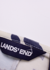 LANDS END Womens Day Dress Cream Floral Knee Length XS