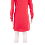 BCBGMAXAZRIA Womens Fit & Flare Dress Red Long Sleeve Knee Length S