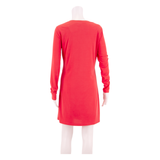 BCBGMAXAZRIA Womens Fit & Flare Dress Red Long Sleeve Knee Length S