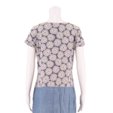 WHITE STUFF Womens Shift Dress Blue Short Sleeve Knee Length UK 14