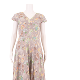 LAURA ASHLEY Womens Fit & Flare Dress Grey Viscose Floral Knee Length UK 10