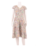 LAURA ASHLEY Womens Fit & Flare Dress Grey Viscose Floral Knee Length UK 10