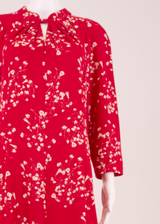 PHASE EIGHT Womens Shift Dress Red Floral Long Sleeve Knee Length UK 14