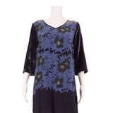 WHITE STUFF Womens Shift Dress Blue Viscose Floral Long Sleeve Knee Length UK 10