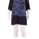 WHITE STUFF Womens Shift Dress Blue Viscose Floral Long Sleeve Knee Length UK 10