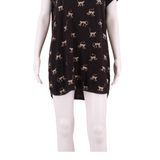 FAT FACE Womens T-Shirt Dress Black Animal Print Short Sleeve Short UK 14