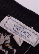 FAT FACE Womens T-Shirt Dress Black Animal Print Short Sleeve Short UK 14