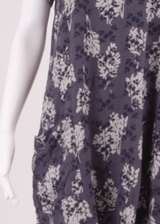 WHITE STUFF Womens T-Shirt Dress Blue Floral Short Sleeve Short UK 14