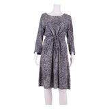 JOULES Womens Fit & Flare Dress Blue Crazy Pattern Long Sleeve Midi UK 12