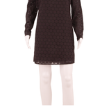 MINT VELVET Womens Shift Dress Black Spotted Long Sleeve Short UK 12